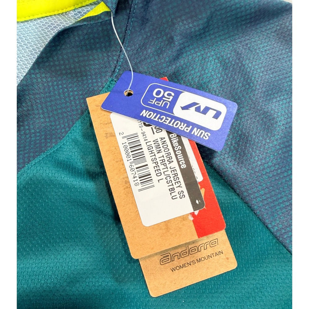 NWT Specialized Women MTB Andorra Jersey Short Sleeve Tropical Cast Blue Large - Picture 7 of 9